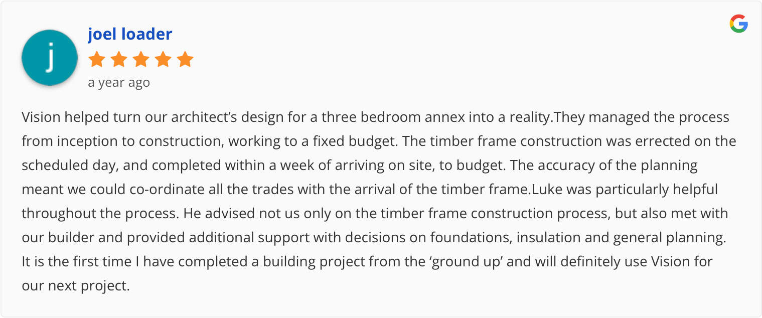 Self build using timber frame with Vision Development, Berkshire