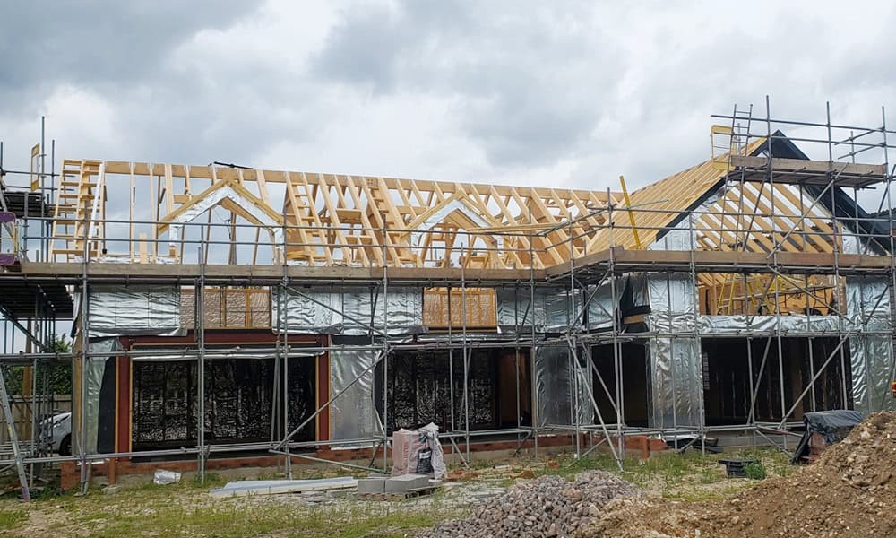 Prefab house during build by Vision Development Berkshire