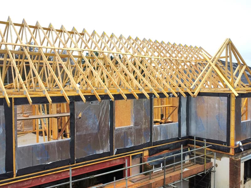 Creating a roof frame for a timber frame house